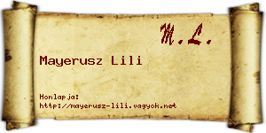 Mayerusz Lili névjegykártya